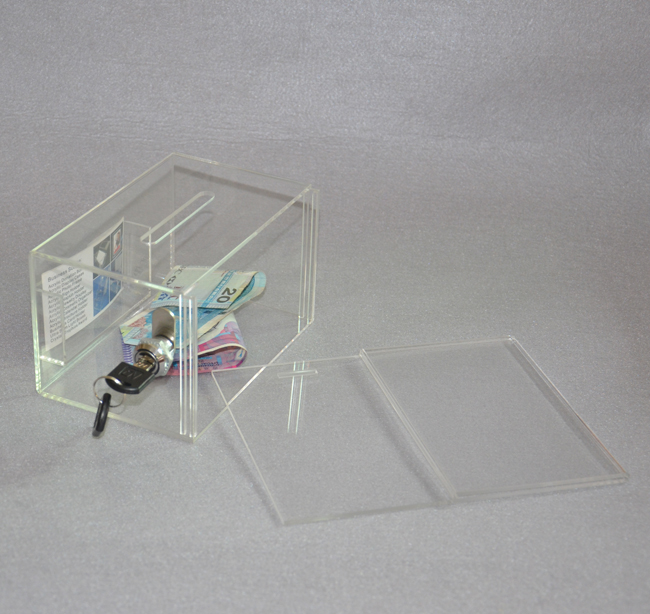 plexiglass coin collection boxes